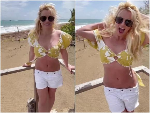  Britney Spears,  Britney Spears khiến fan lo lắng,  Britney Spears nhảy nhót trong chiếc váy dính mồ hôi