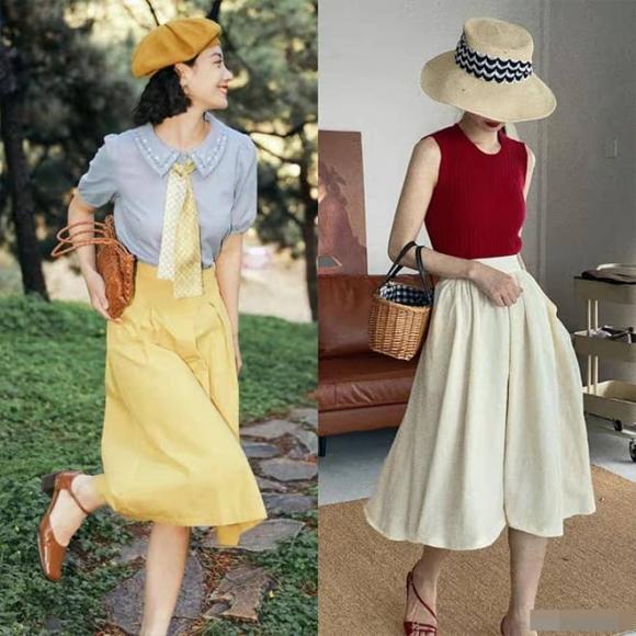 thời trang mùa hè, thời trang váy kết hợp với mũ, gu thời trang sang trọng