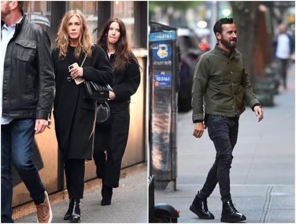 Jennifer Aniston, chồng cũ Justin Theroux, Jennifer Aniston và chồng cũ Justin Theroux cùng ăn tối thậm chí ôm hôn