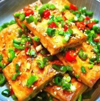 đậu phụ, đậu phụ chiên, đậu rán, dạy nấu ăn,
