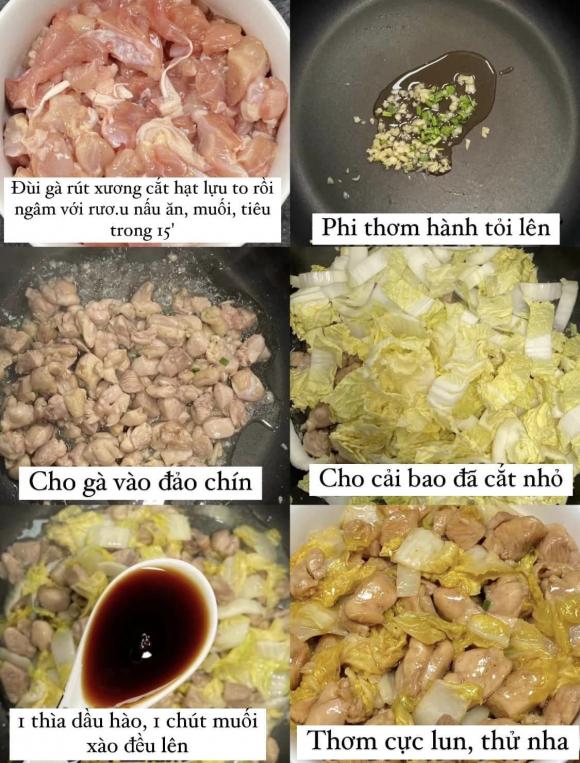 cải thảo xào thịt gà, món ngon từ thịt gà, món ngon từ cải thảo