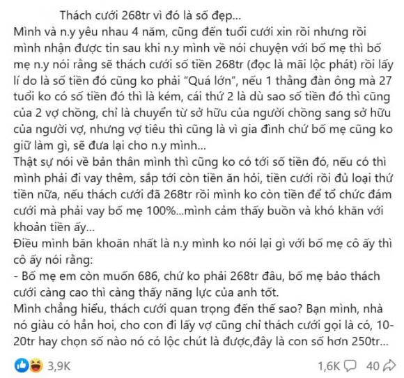 thách cưới, nhà gái thách cưới, chuyện cưới hỏi