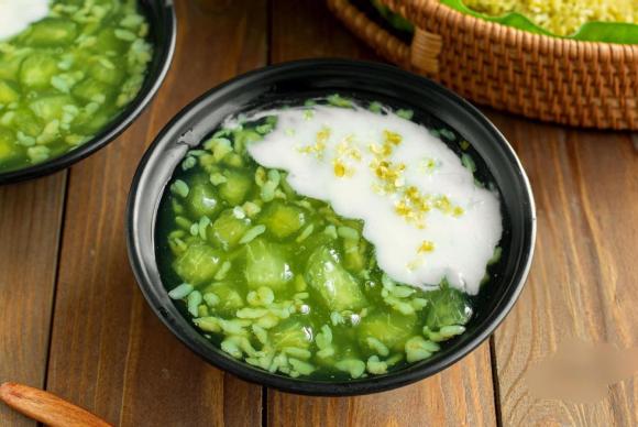chè bưởi cốm xanh, công thức làm chè bưởi, cách làm chè bưởi