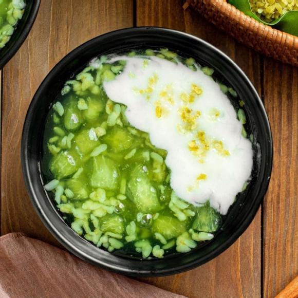 chè bưởi cốm xanh, công thức làm chè bưởi, cách làm chè bưởi