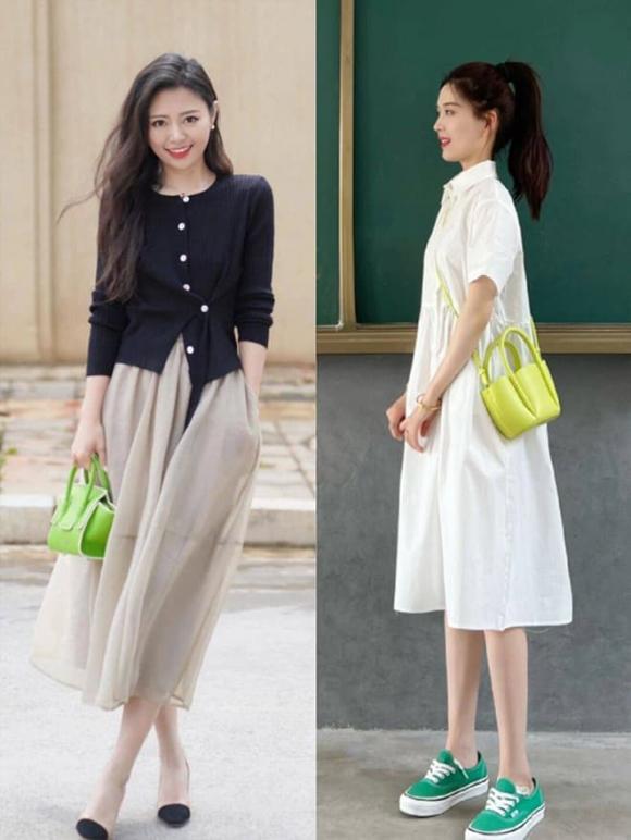 thời trang hè, cách kết hợp sơ mi và váy, sơ mi mặc với váy