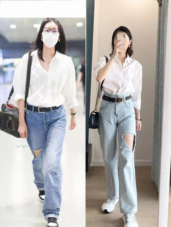 Mùa hè diện đồ trông rất tây, áo sơ mi kết hợp với quần jean hoặc chân váy trông thời trang hơn, thời trang mùa hè