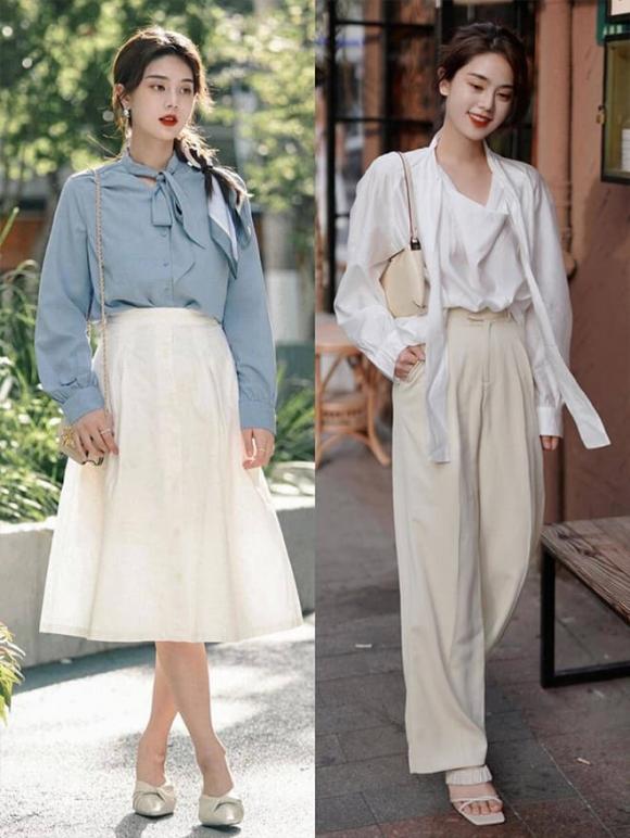 Mùa hè diện đồ trông rất tây, áo sơ mi kết hợp với quần jean hoặc chân váy trông thời trang hơn, thời trang mùa hè