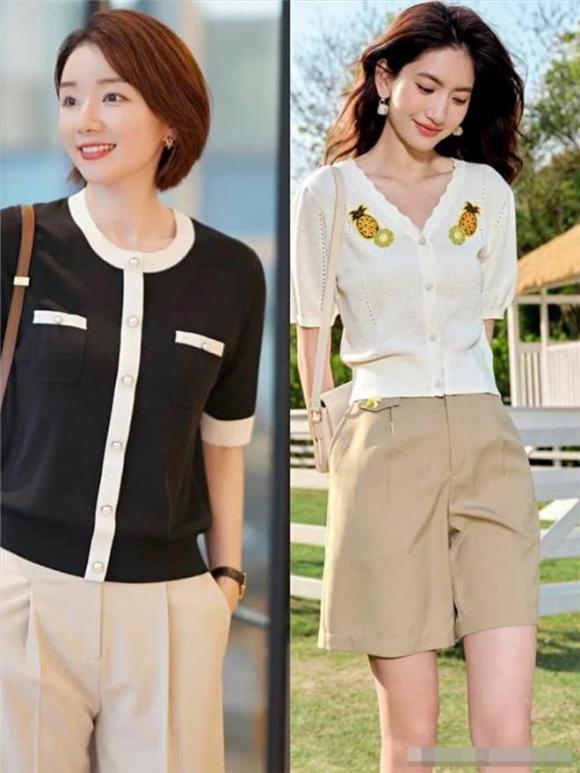 cách phối đồ với áo cardigan và quần, thời trang thịnh hành mùa hè, thời trang hè 2023