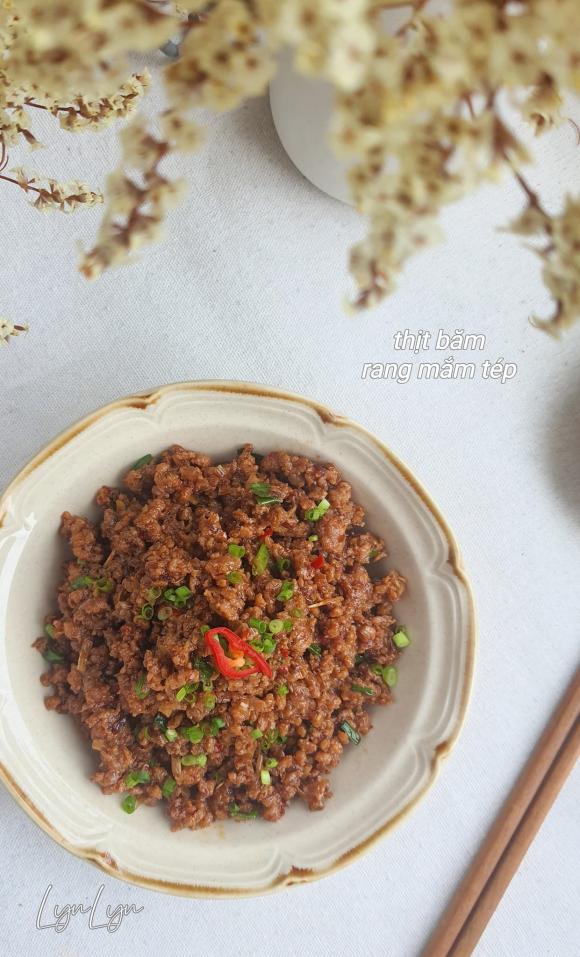 thịt băm rang mắm tép, công thức thịt băm rang mắm tép, món ngon từ thịt heo