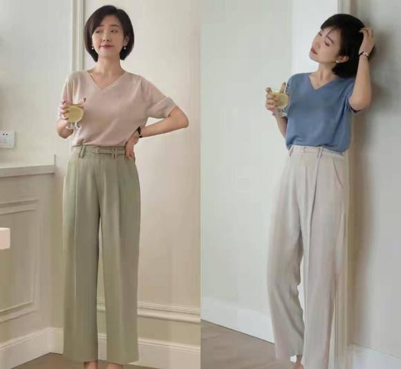 quần ống rộng, giày