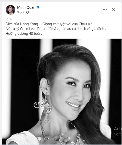 Coco Lee qua đời,sao việt thương tiếc coco lee,Coco Lee tự tử