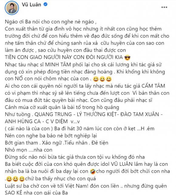 nghệ sĩ Vũ Luân, Vũ Luân, con nuôi NSƯT Vũ Linh
