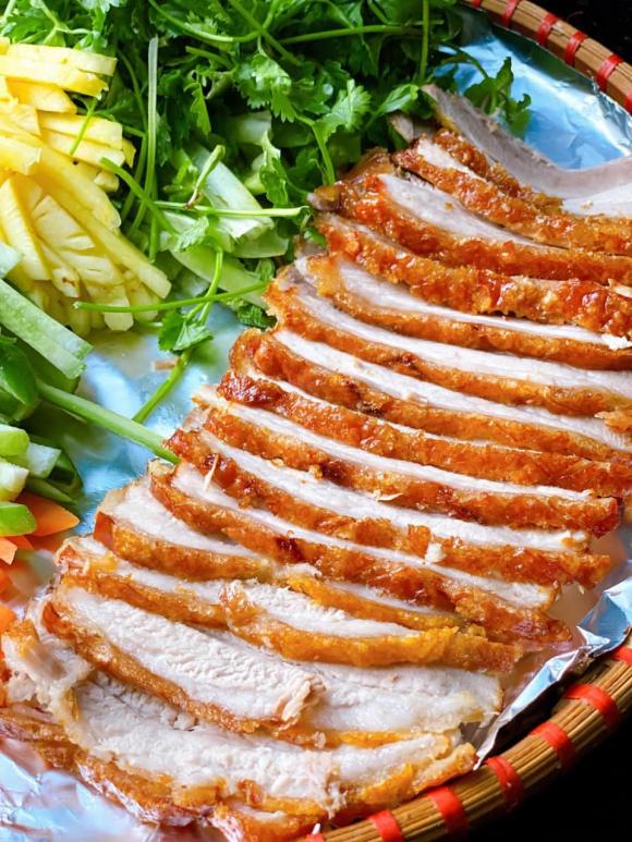 ba chỉ nướng, ba chỉ nướng giòn ra, ba chỉ nướng cuốn rau