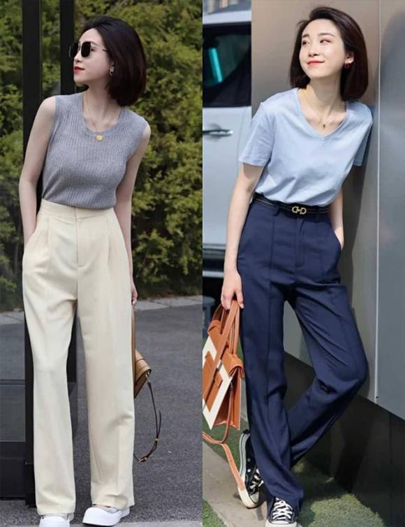 thời trang mùa hè, thời trang của cô nàng thấp bé, quần ống rộng không nên phối với giày này