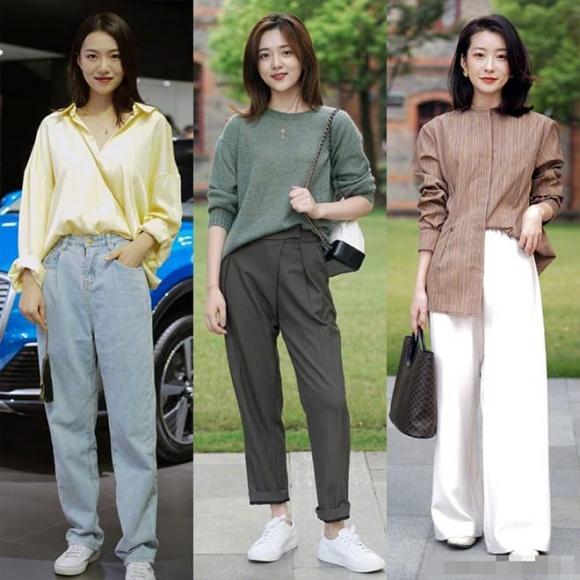 thời trang mùa hè, thời trang của cô nàng thấp bé, quần ống rộng không nên phối với giày này