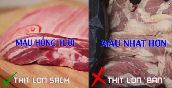 Phân biệt thịt heo sạch và thịt tăng trọng không khó, chỉ cần nhìn vào 3 điểm này, người ít đi chợ cũng dễ dàng nhận ra.