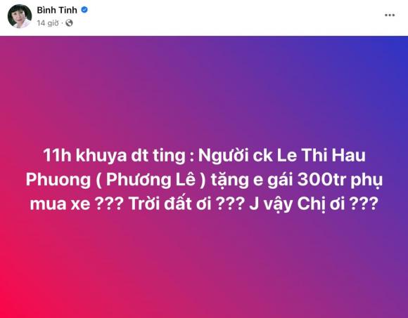 View - Hoa hậu Phương Lê tặng 300 triệu cho Bình Tinh mua xe hơi và dây chuyền 310 viên kim cương cho con gái Vũ Linh