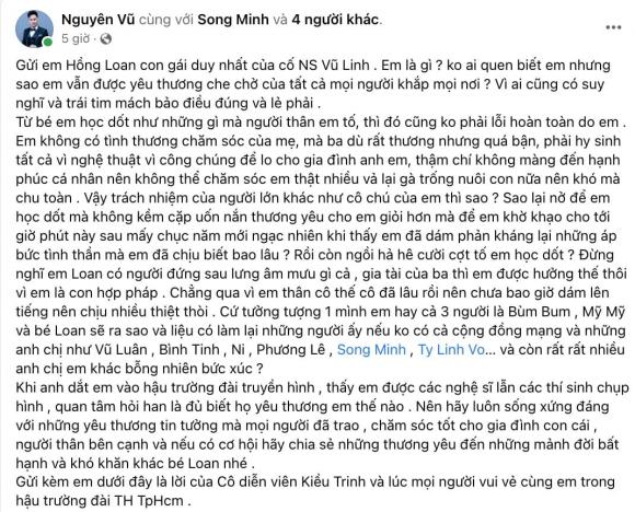 View - Nguyên Vũ khẳng định con gái Vũ Linh không mưu mô, tiết lộ thái độ các nghệ sĩ lớn đối với Hồng Loan