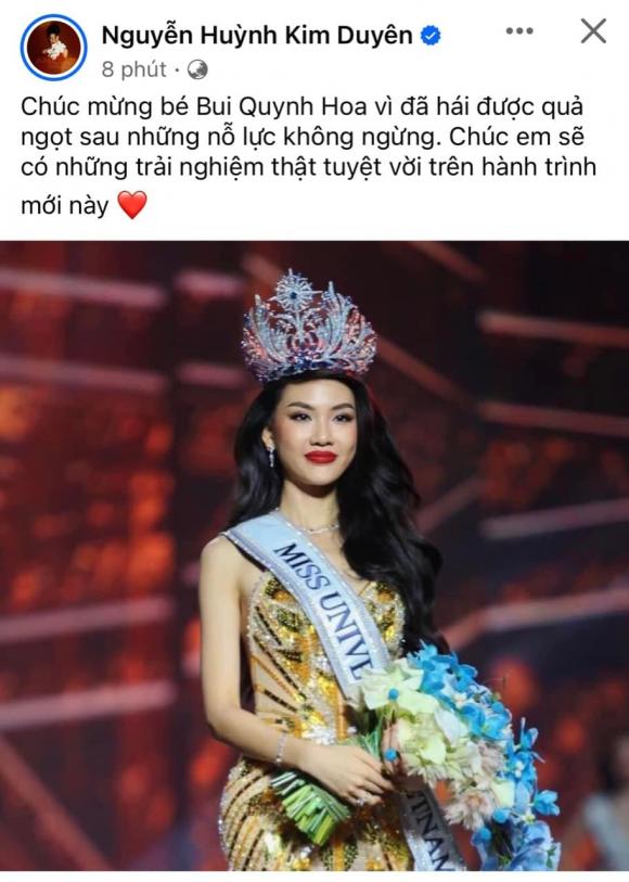 View - Dàn sao chúc mừng Bùi Quỳnh Hoa đăng quang Miss Universe Vietnam 2023: Hương Giang 'flex' học trò vía tốt, Hoàng Oanh mừng rỡ hết nấc 