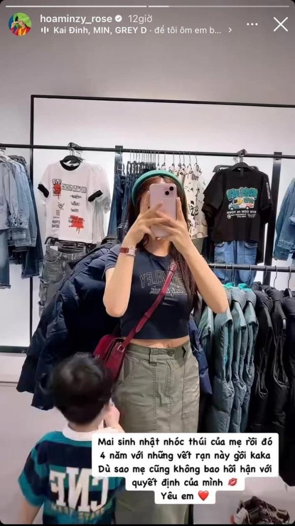 ca sĩ Hòa Minzy, sao Việt, vết rạn bụng