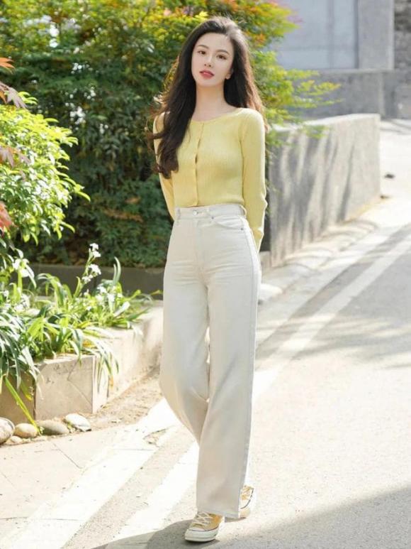 quần trắng, thời trang thu đông