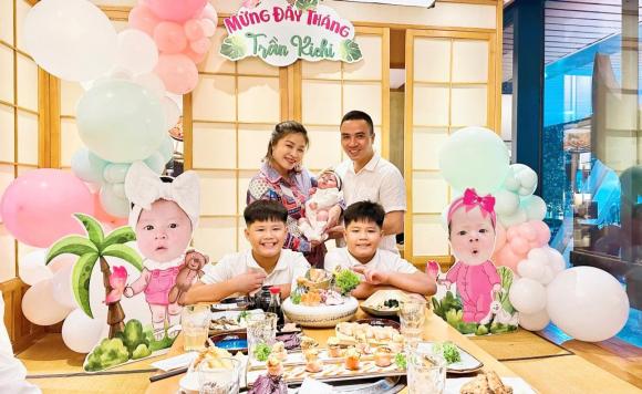 Nguyễn Hoàng Linh, con Nguyễn Hoàng Linh, đầy tháng con Nguyễn Hoàng Linh, sao việt 