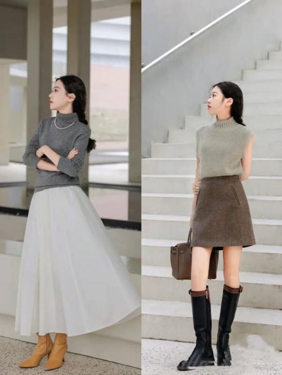 váy mùa đông, thời trang mùa đông, xu hướng váy đông 2023