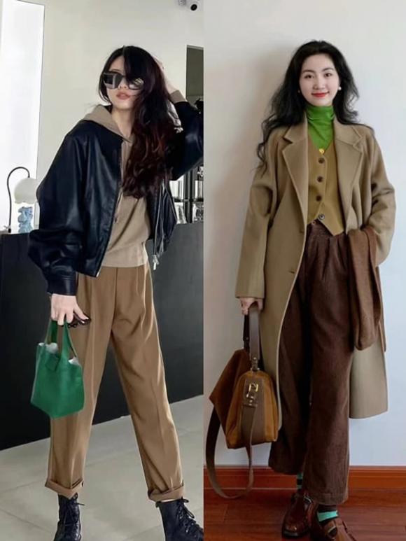 quần màu cà phê, thời trang mùa đông, xu hướng thời trang mùa đông