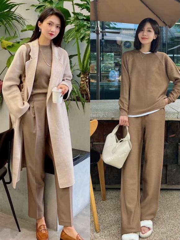  phong cách Maillard, thời trang đông, quần nâu mocha