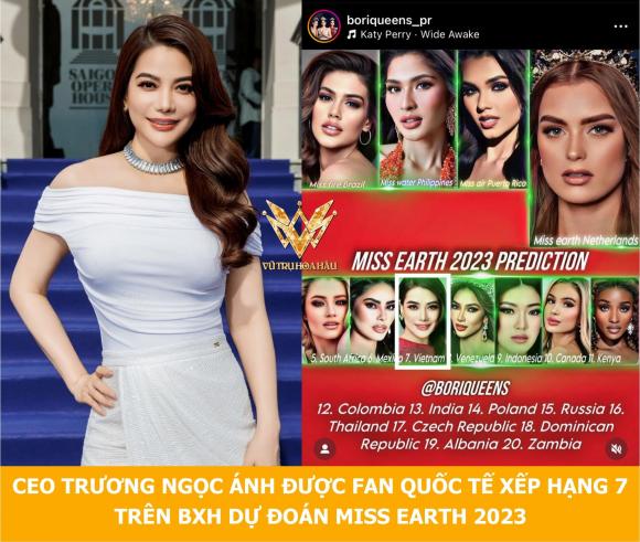 Miss Earth 2023, diễn viên Trương Ngọc Ánh, sao Việt