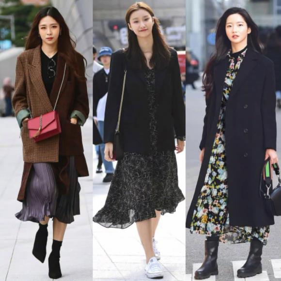 Mua váy mùa thu và mùa đông dài tay xẻ tà thắt eo bên cỏ tròn phong cách Hàn  Quốc | Tiki