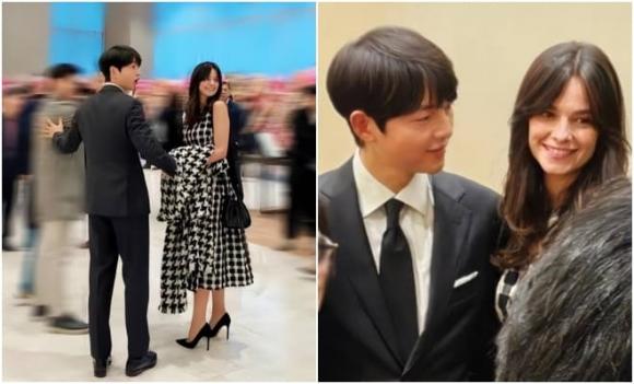 View - Song Joong Ki dắt vợ con đi dạo, Katy Louise Saunders cười ngọt ngào bên cạnh gia đình nhỏ 