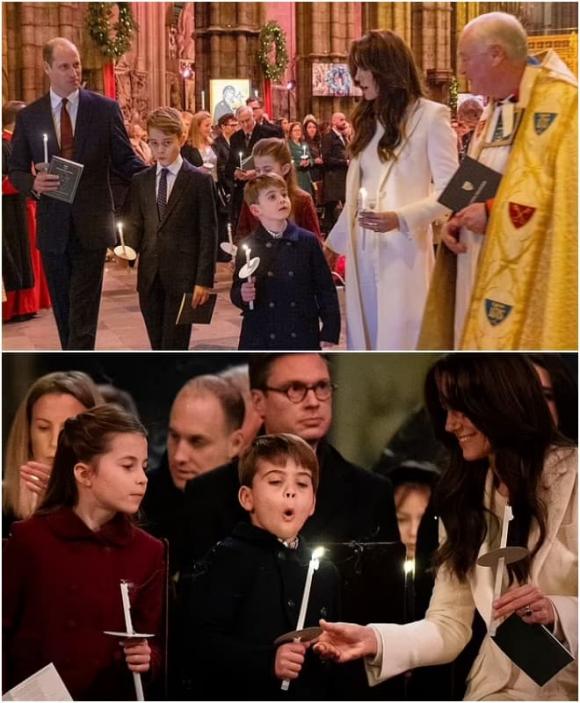 View - Vương phi Kate và Thân Vương William chúc thế giới một Giáng sinh vui vẻ cùng với bức ảnh 3 con, Charlotte và Louis có hành động gây chú ý
