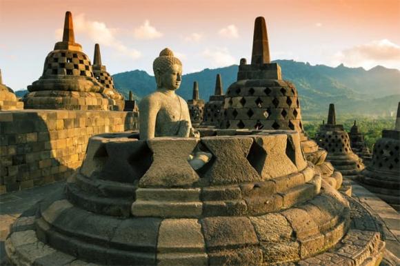 Kiệt tác kiến trúc Phật giáo,đền Borobudur,Candi Borobudur,ngôi chùa Phật giáo lớn nhất thế giới