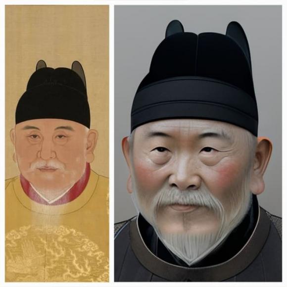 View - Chân dung Hoàng đế Chu Nguyên Chương được vẽ bằng Al, hậu thế hoang mang: Đâu mới là thật?