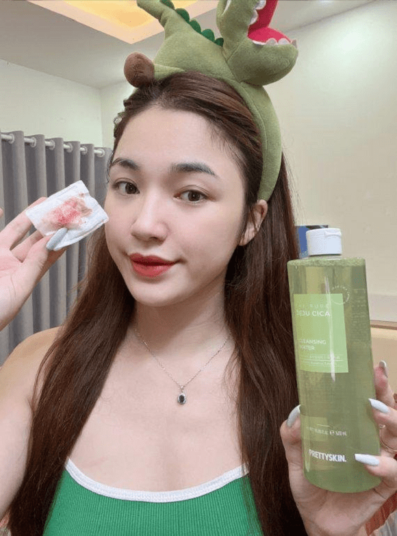Prettyskin, nước tẩy trang B5, kem dưỡng trắng rau má Prettyskin, chăm sóc da