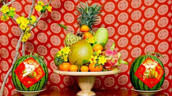 Đĩa trái cây, bàn thờ, phong thủy, đông bình tây quả