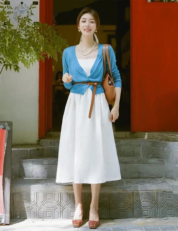 View - 'Áo cardigan + váy' là phong cách ăn mặc phổ biến sau Tết, vừa thời trang, vừa lạ, vừa thanh lịch