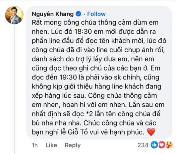 ca sĩ Lâm Khánh Chi, MC Nguyên Khang, sao Việt