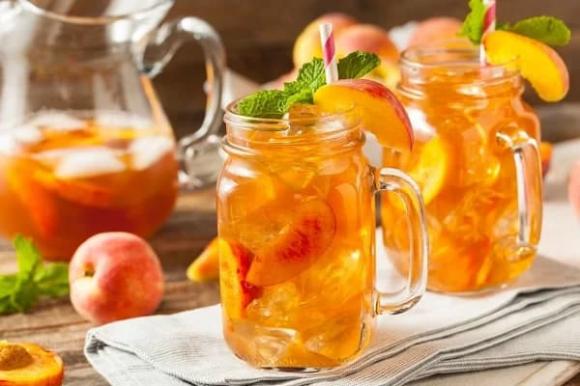 Trà đào cam sả, mẹo làm trà đào cam sả, công thức làm trà đào cam sả