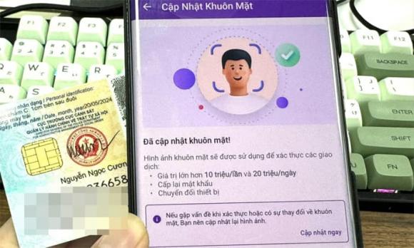 xác thực khuôn mặt, sinh trắc học, giao dịch ngân hàng từ 10 triệu