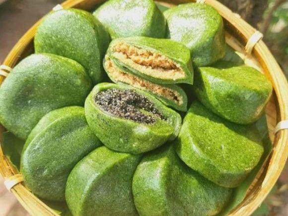 bánh ngải cứu, món bánh lá ngải, món ngon 