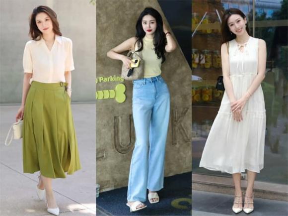trang phục hè, mặc để trông thon gọn