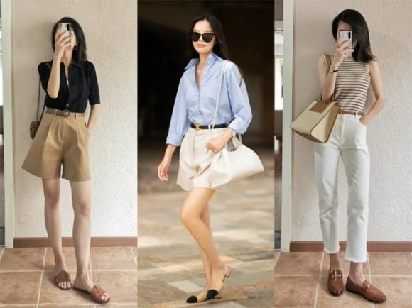 trang phục hè, mặc để trông thon gọn