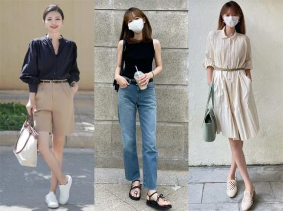 trang phục hè, mặc để trông thon gọn