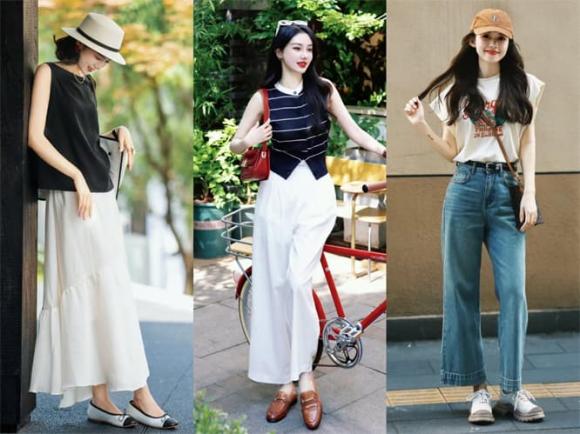 trang phục hè, mặc để trông thon gọn