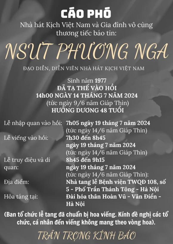 Phương Nga, tang lễ Phương Nga, sao việt 