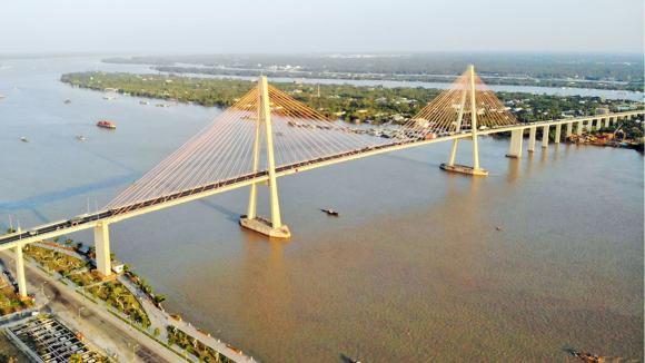 Cầu dây văng đầu tiên do Việt Nam thiết kế và thi công, cầu rạch miễu