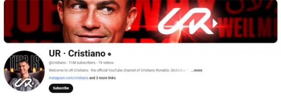 Ronaldo, Kênh youtube ronalldo, UR Cristiano