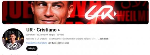 Ronaldo, kỷ lục Guinness, UR Cristiano, Kênh YouTube của Ronaldo